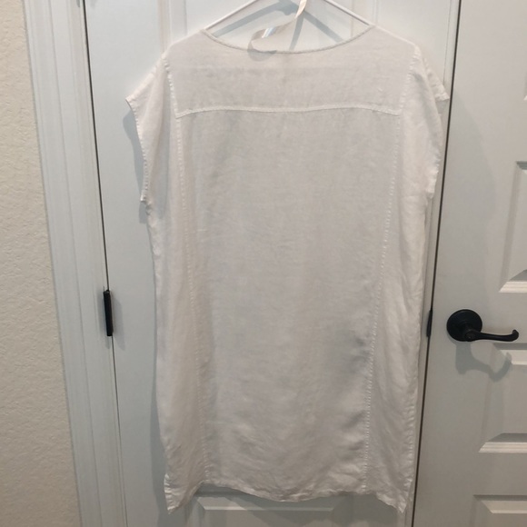 Eileen Fisher 100% Organic Linen White Dress Cover Up Small - Picture 7 of 16